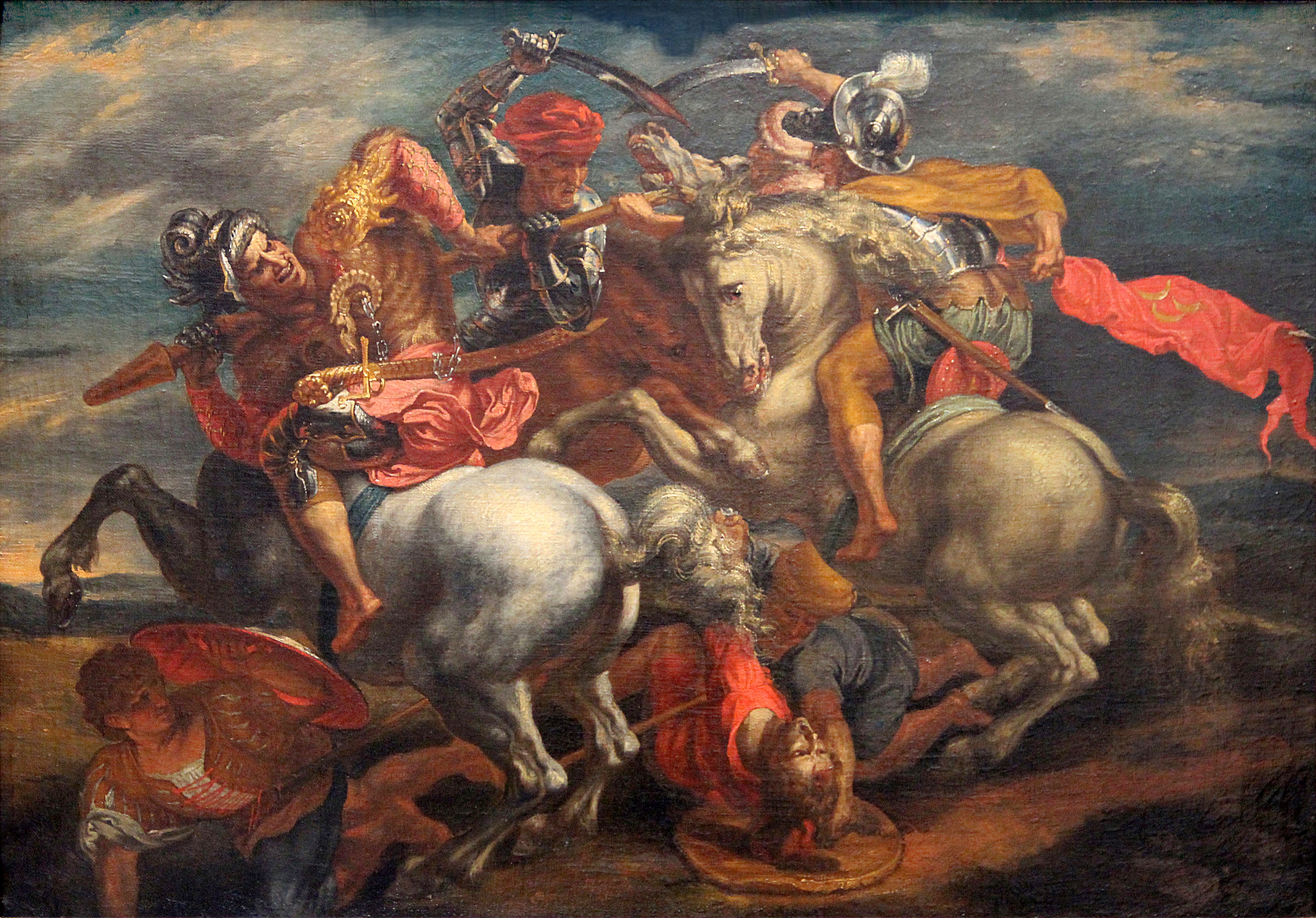 "La bataille d'Anghiari" (La lutte pour l'étendard). - Peter Paul Rubens