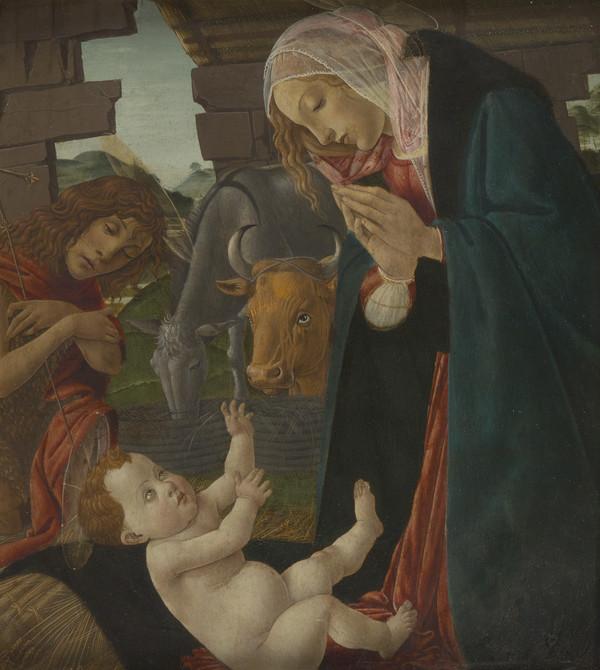 L'Adorazione del Bambino della Vergine e San Giovanni Battista - Sandro Botticelli