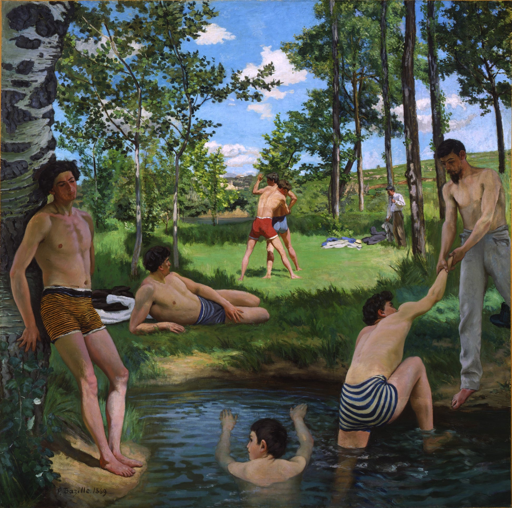 Reproduction du tableau « Scène d’été - Frédéric Bazille » par Alpha Reproduction en peinture à l’huile