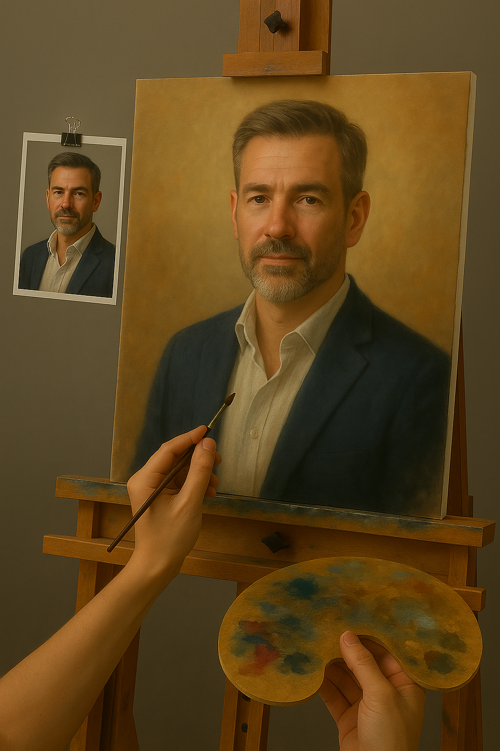 🎨 Quadro Ritratto Personalizzabile 1 Persona – Pittura a Olio Unica