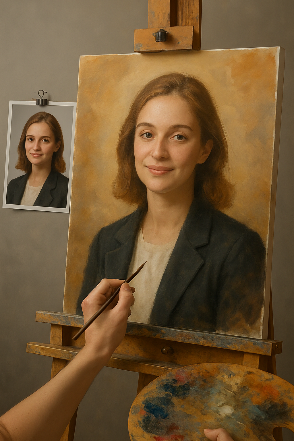 🎨 Quadro Ritratto Personalizzabile 1 Persona – Pittura a Olio Unica