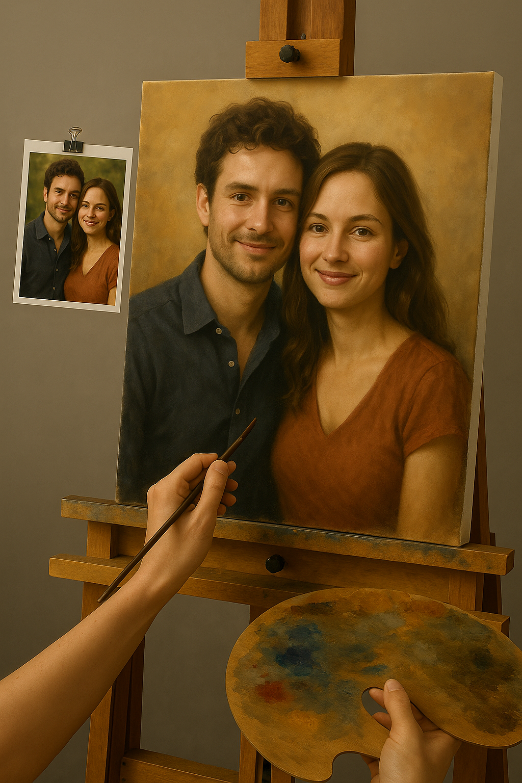 💑 Quadro personalizzato coppia – Pittura a olio unica ed emozionale