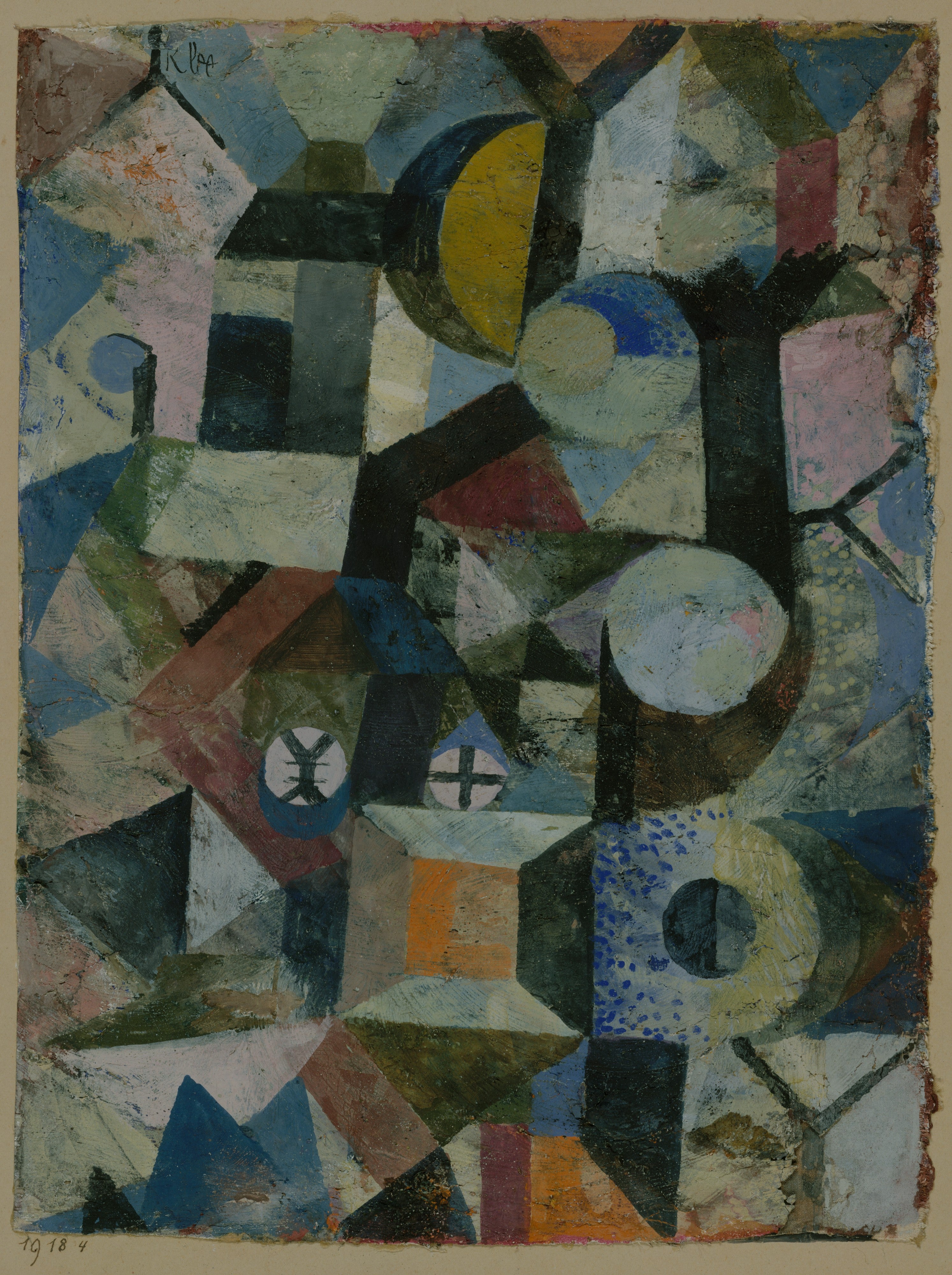 Composizione con la Mezza Luna Gialla e il Y - Paul Klee