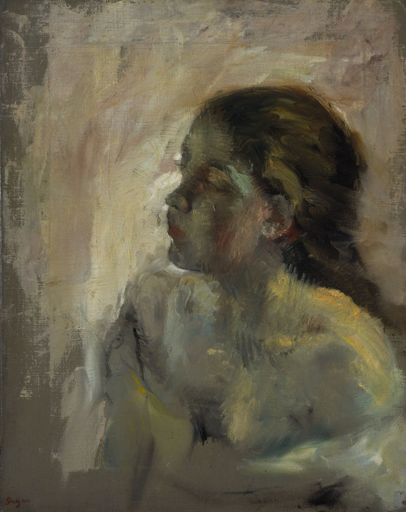 Reproduction du tableau « Étude de la tête d'une fille - Edgar Degas » par Alpha Reproduction en peinture à l’huile