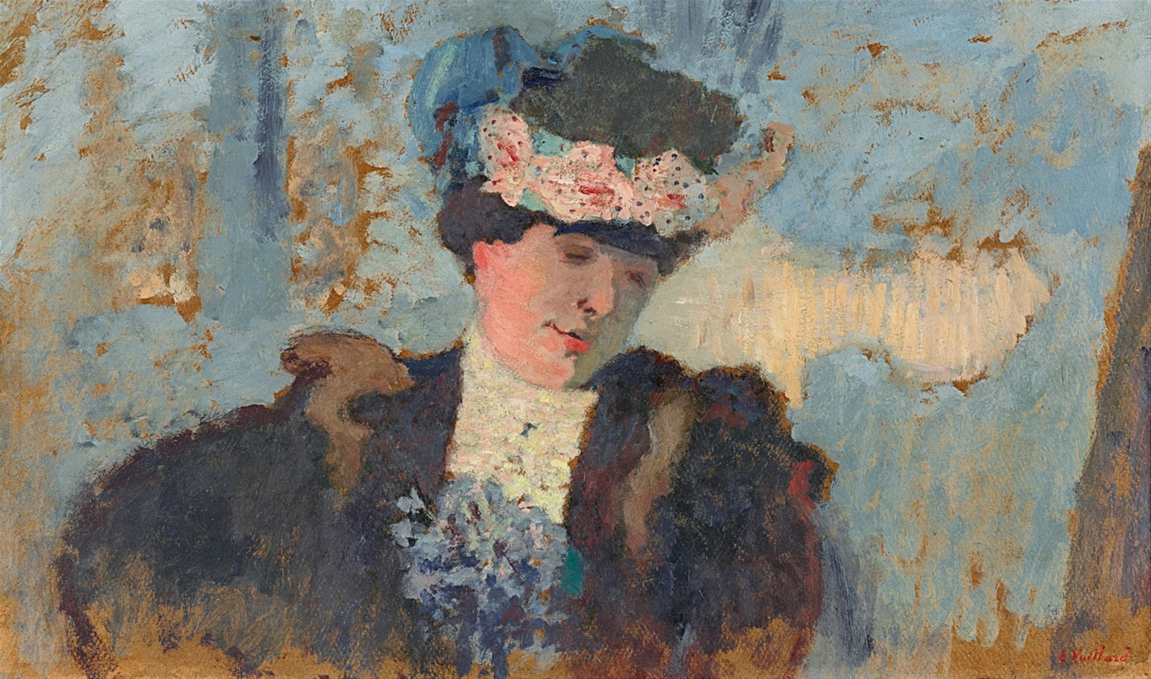 Madame Hessel au chapeau garni de roses - Édouard Vuillard