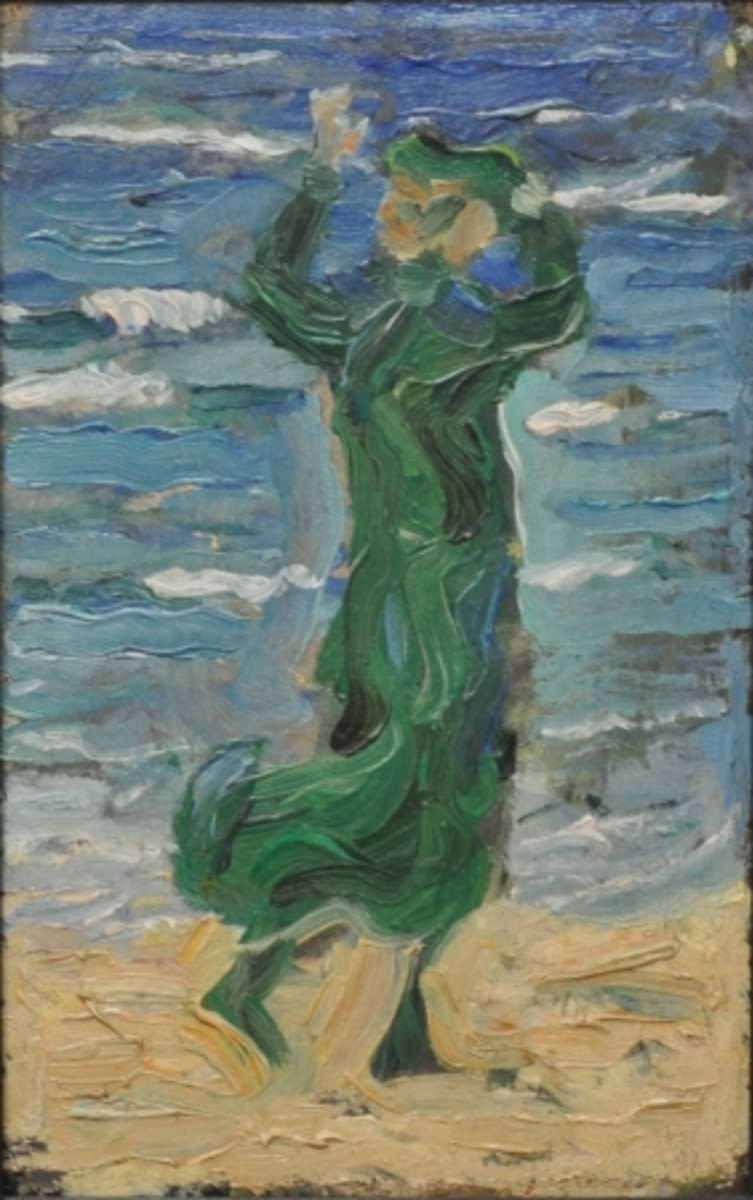 Reproduction du tableau « Femme dans le vent au bord de la mer - Franz Marc » par Alpha Reproduction en peinture à l’huile
