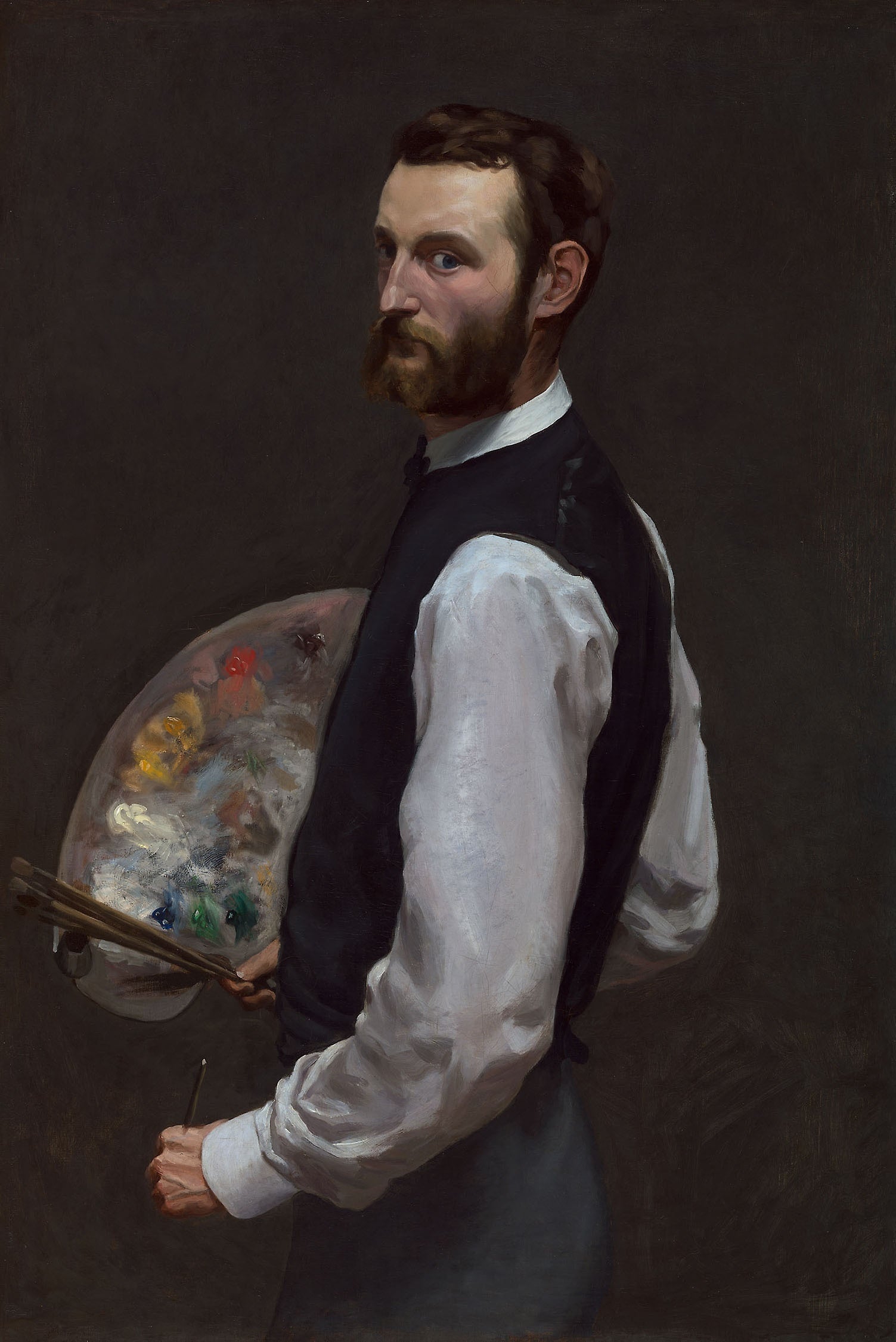 Reproduction du tableau « Autoportrait à la palette - Frédéric Bazille » par Alpha Reproduction en peinture à l’huile