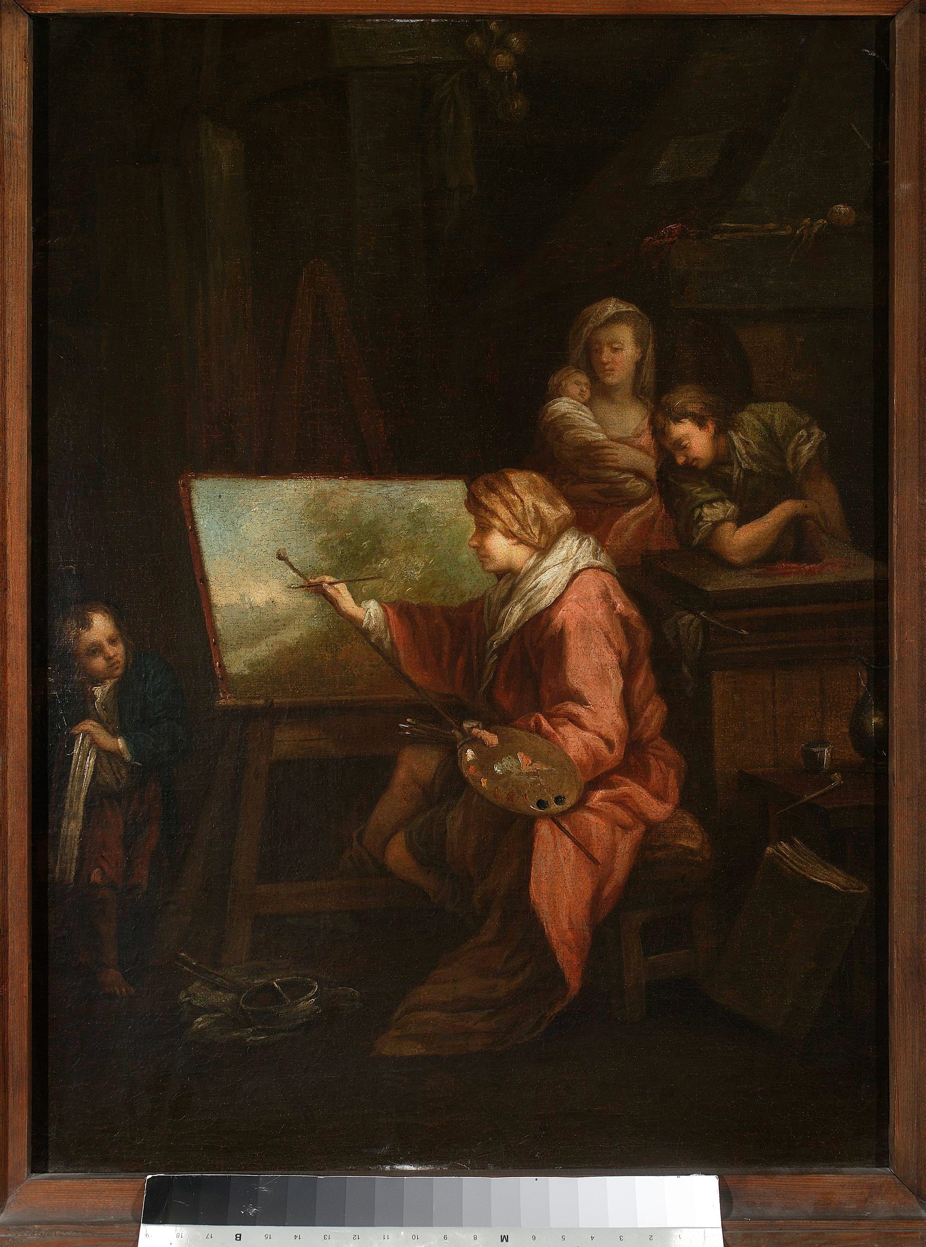 Dans l'atelier du peintre (« Le peintre de paysage » ou « Le peintre à son chevalet ») - François Boucher