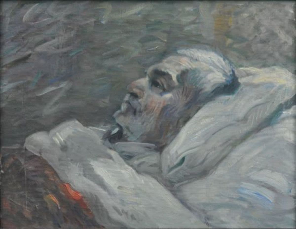 Reproduction du tableau « Le Père sur le lit de malade I - Franz Marc » par Alpha Reproduction en peinture à l’huile