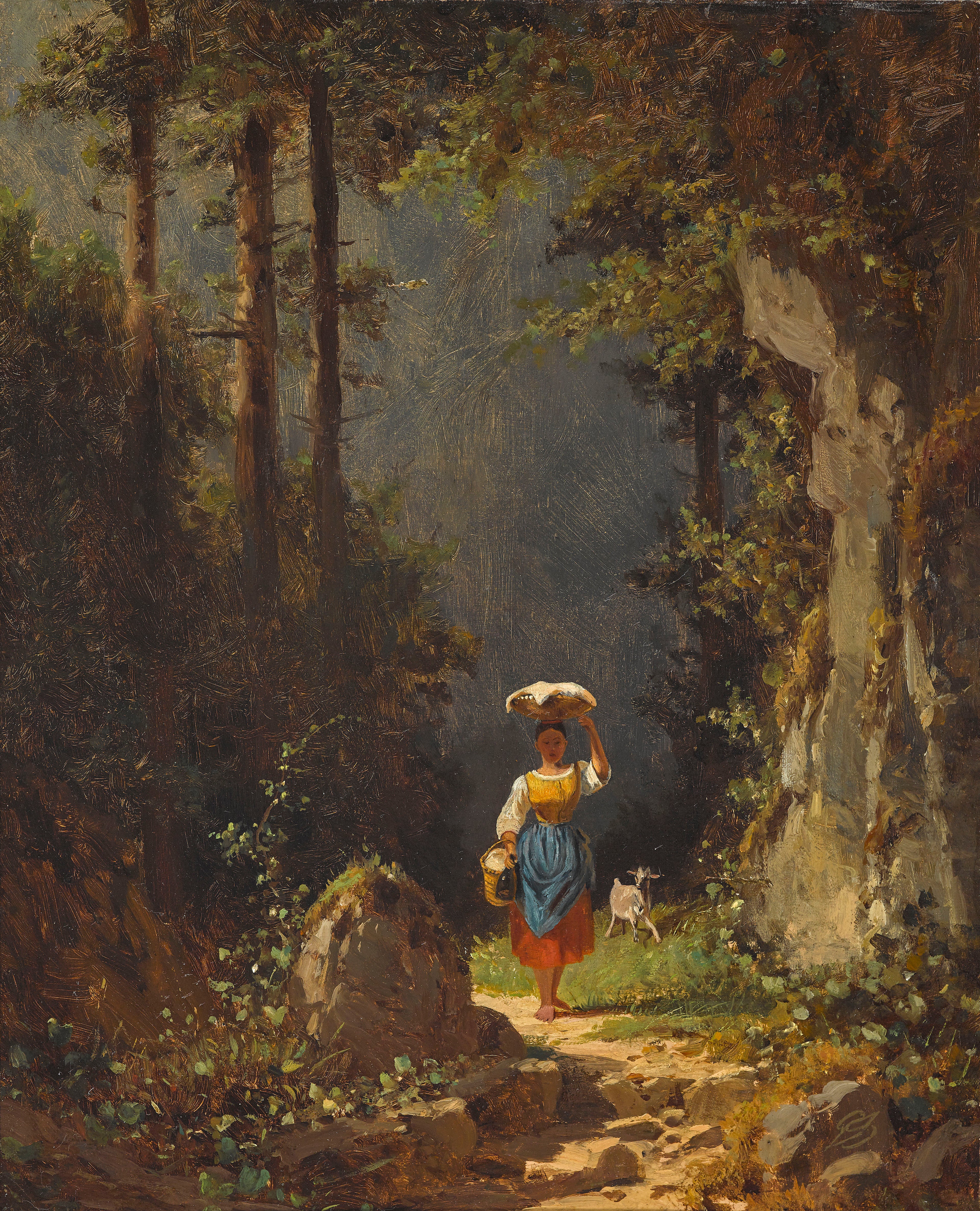 Ragazza con una capra - Carl Spitzweg