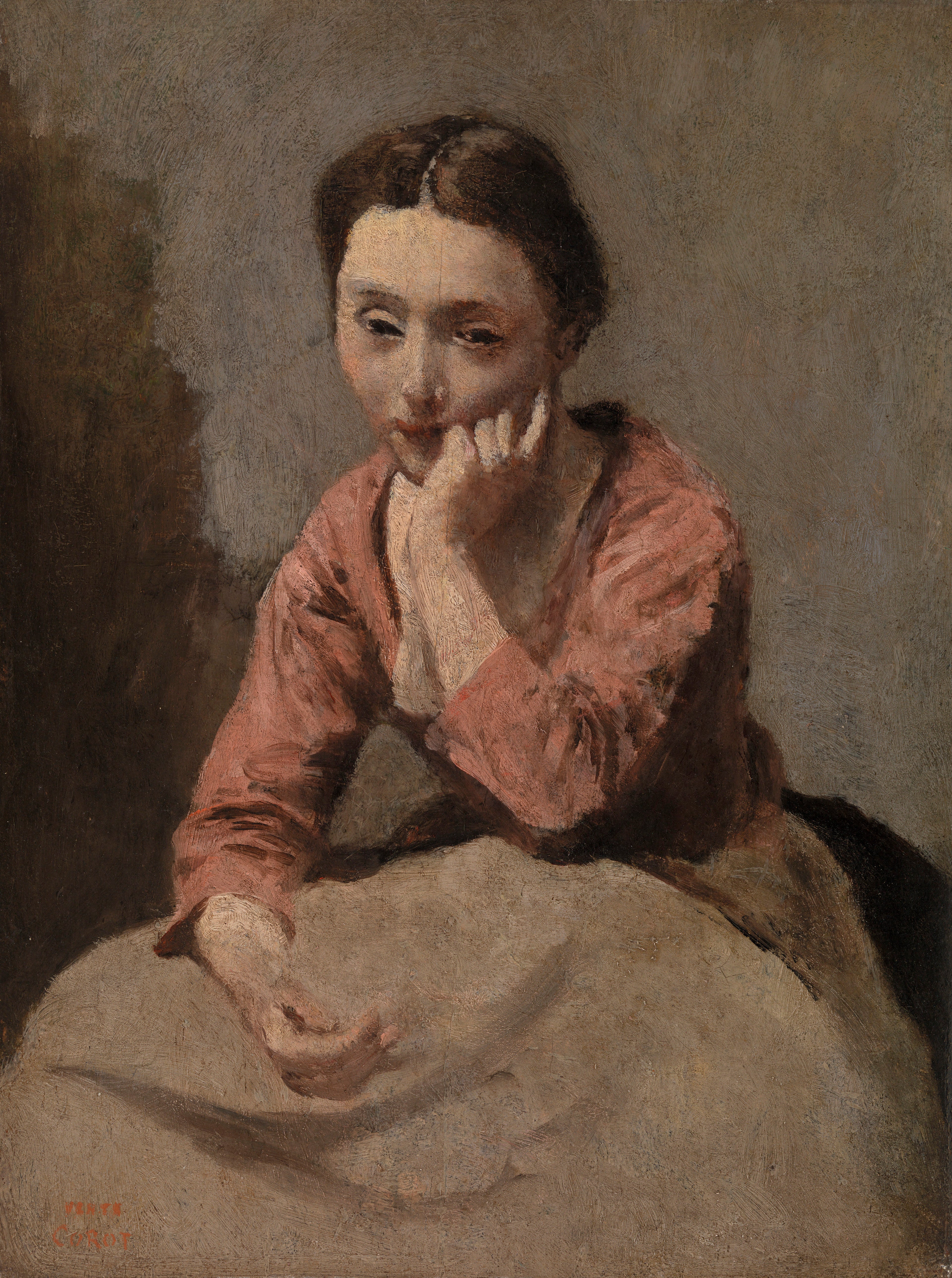 Jeune femme pensive - Jean-Baptiste Camille Corot