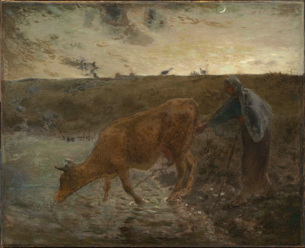 Paysanne abreuvant sa vache, soir - Jean-François Millet