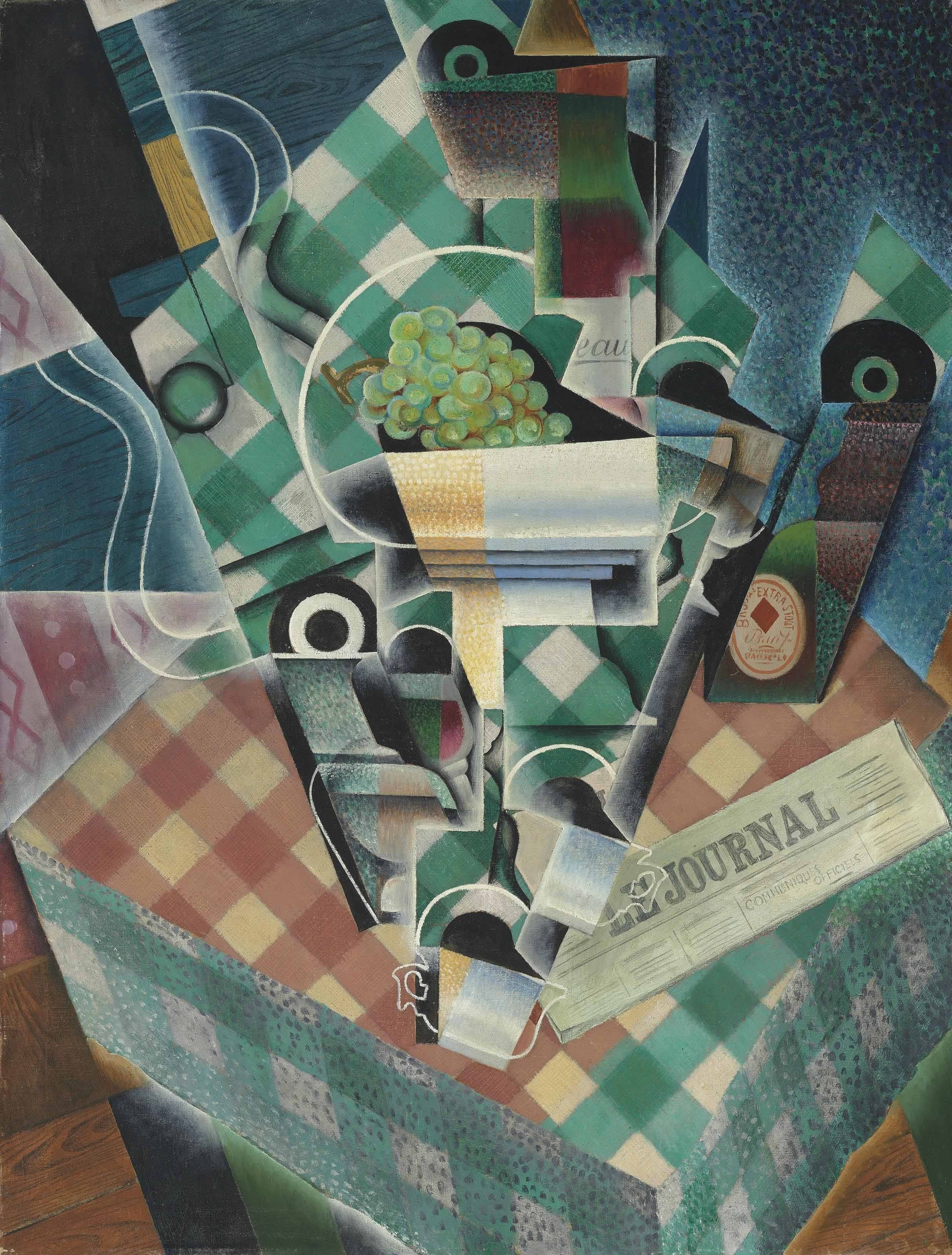 Nature morte à la nappe à carreaux - Juan Gris