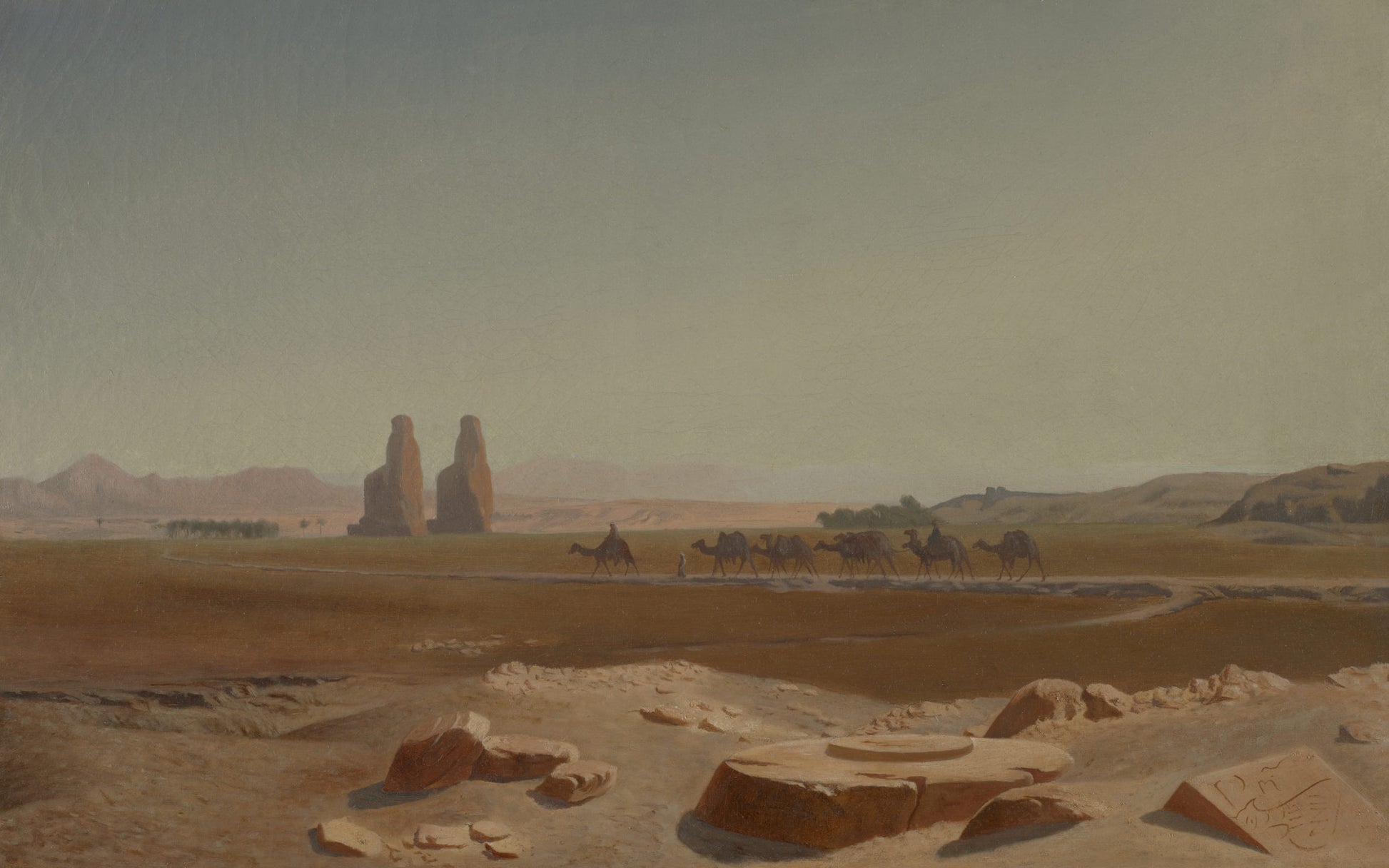 Carovana che passa vicino ai colossi di Memnone. Tebe - Jean-Léon Gérôme