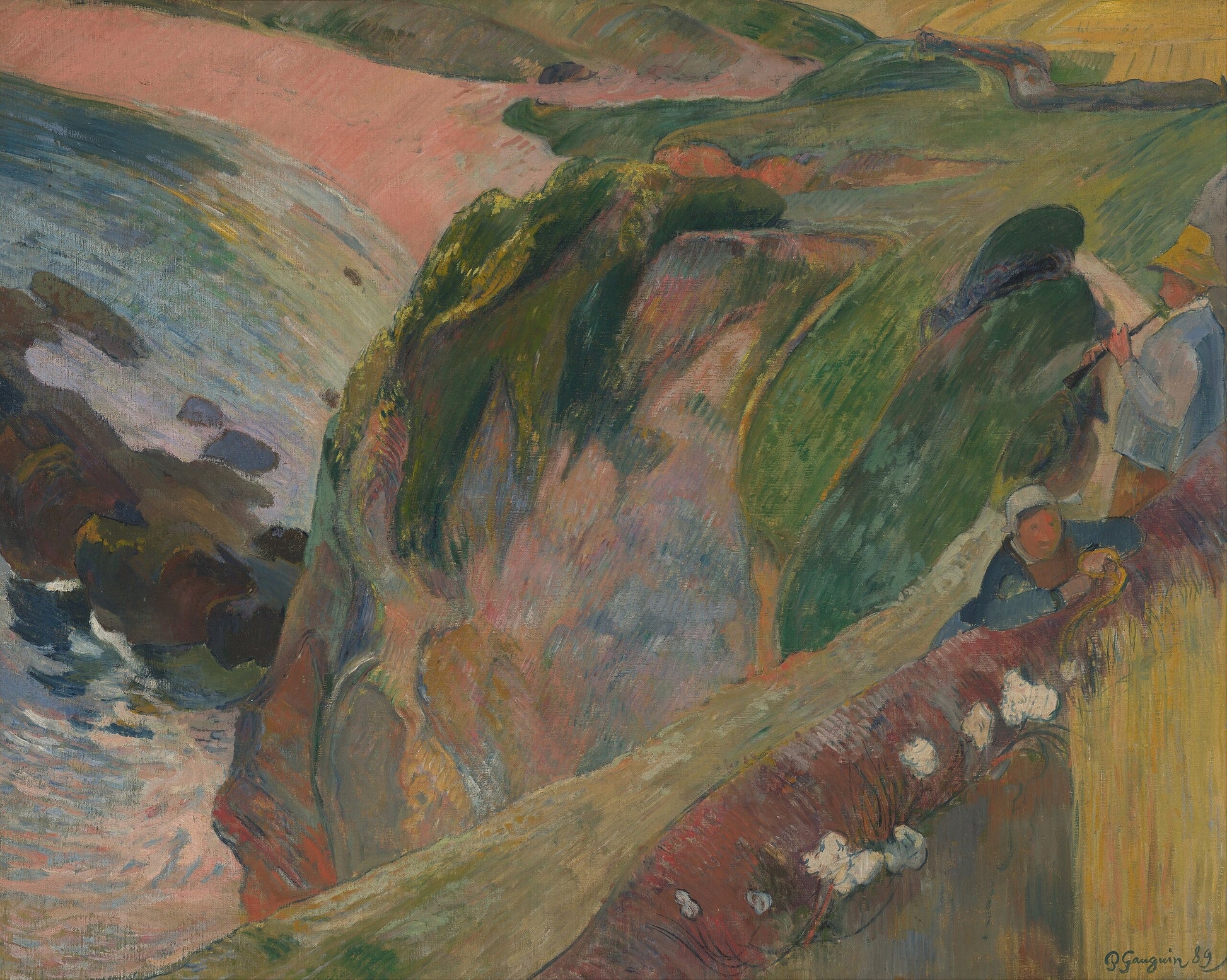 Il suonatore di flageolet sulla scogliera - Paul Gauguin