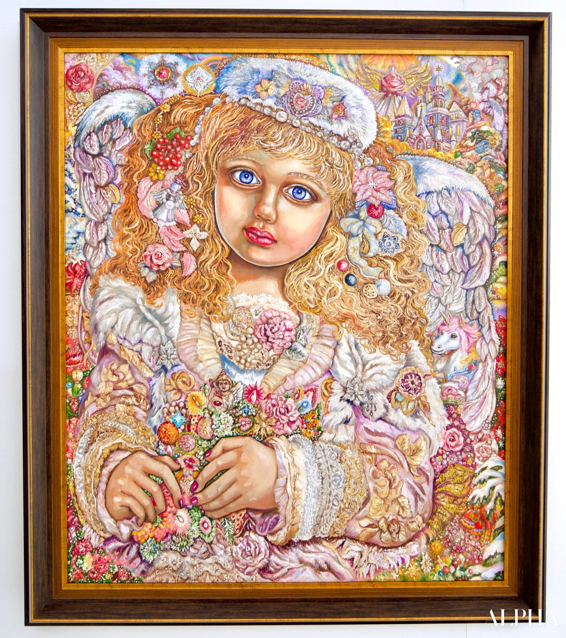 Angelo delle Luci di Natale - Yumi | 60 x 75 cm Riproduzioni di dipinti a olio