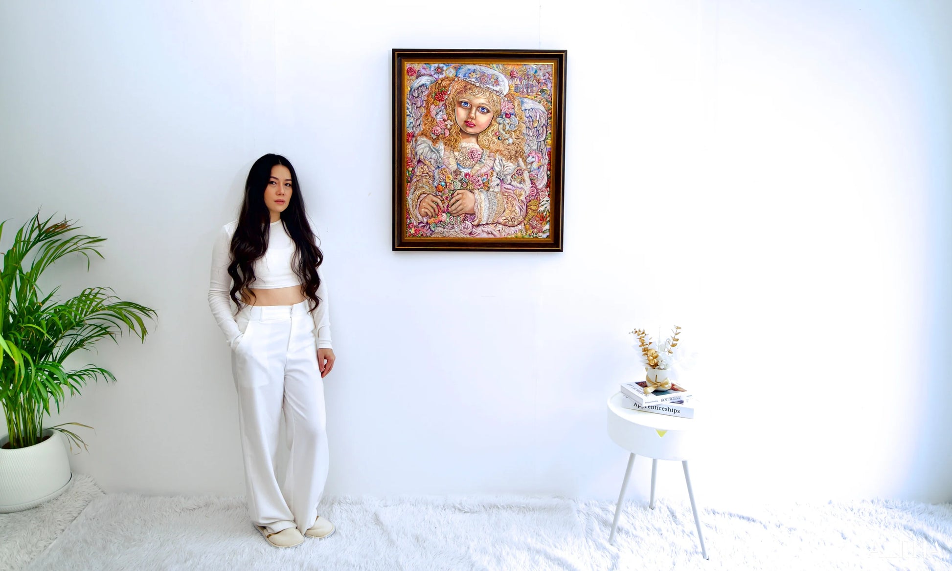 Angelo delle Luci di Natale - Yumi | 60 x 75 cm Riproduzioni di dipinti a olio