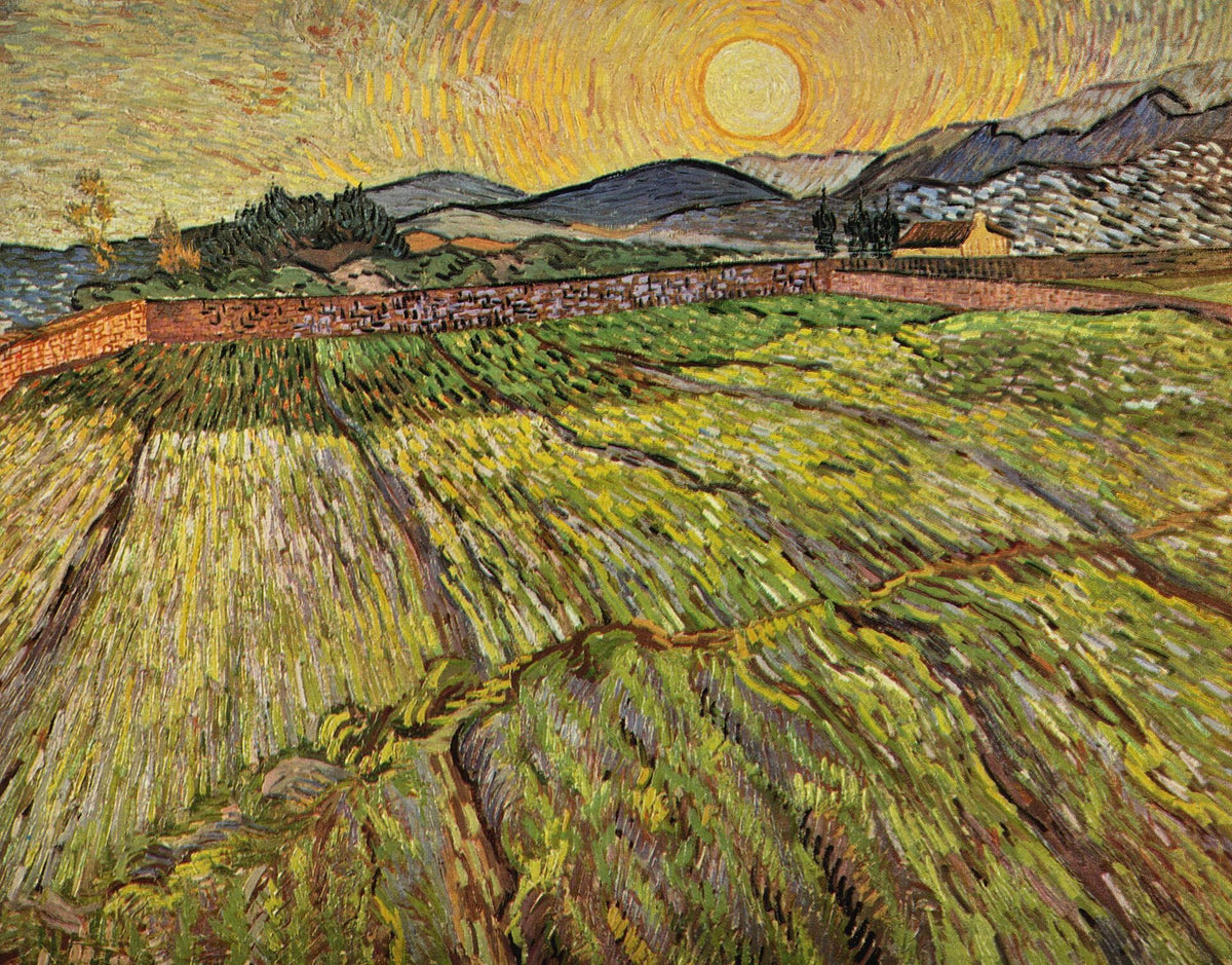 Champ clos au soleil levant peint par Vincent van Gogh à Saint-Rémy en 1889
