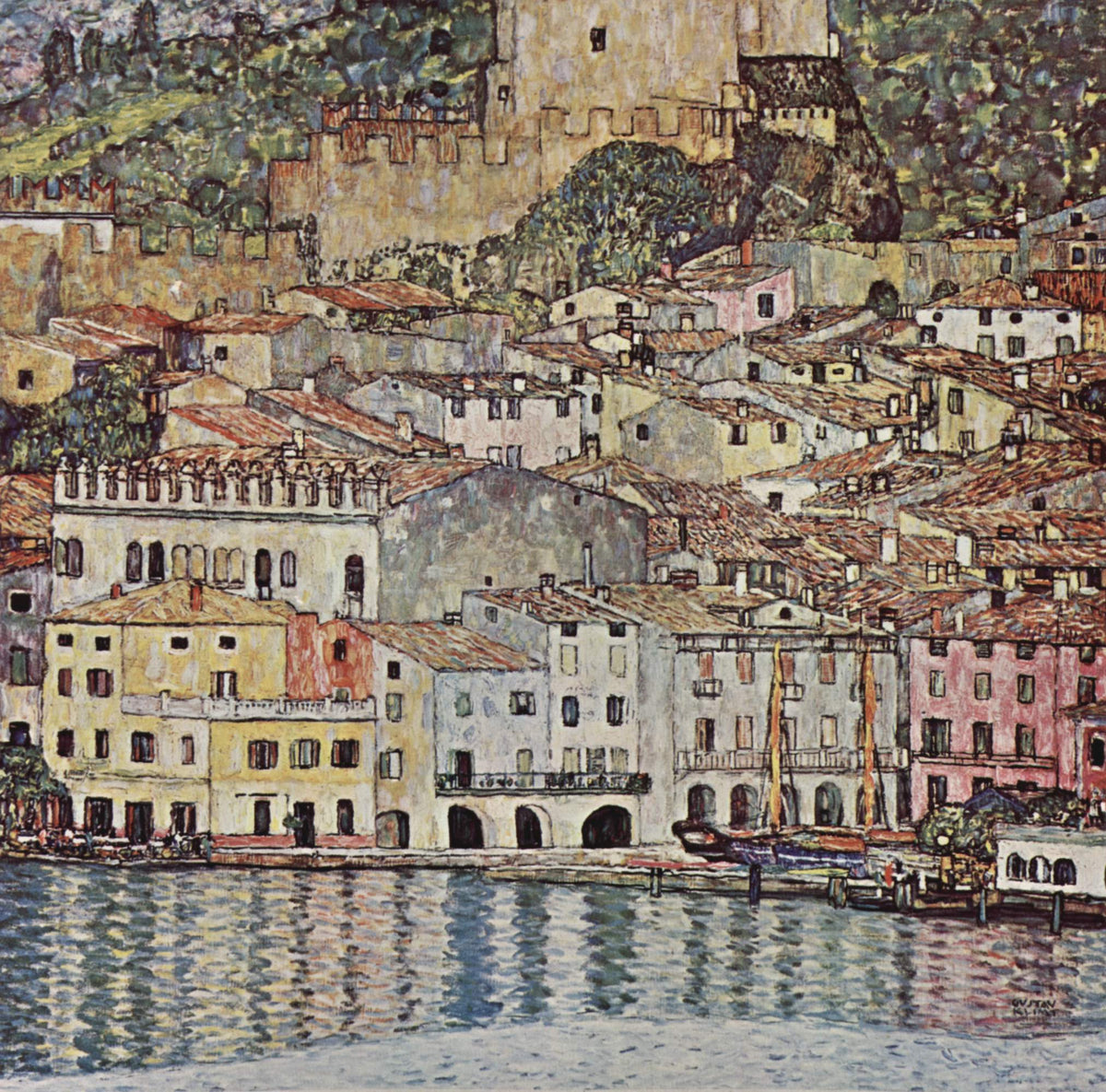 Malcesine sur le lac de Garde de Gustav Klimt, reproduction historique complète de l’œuvre perdue