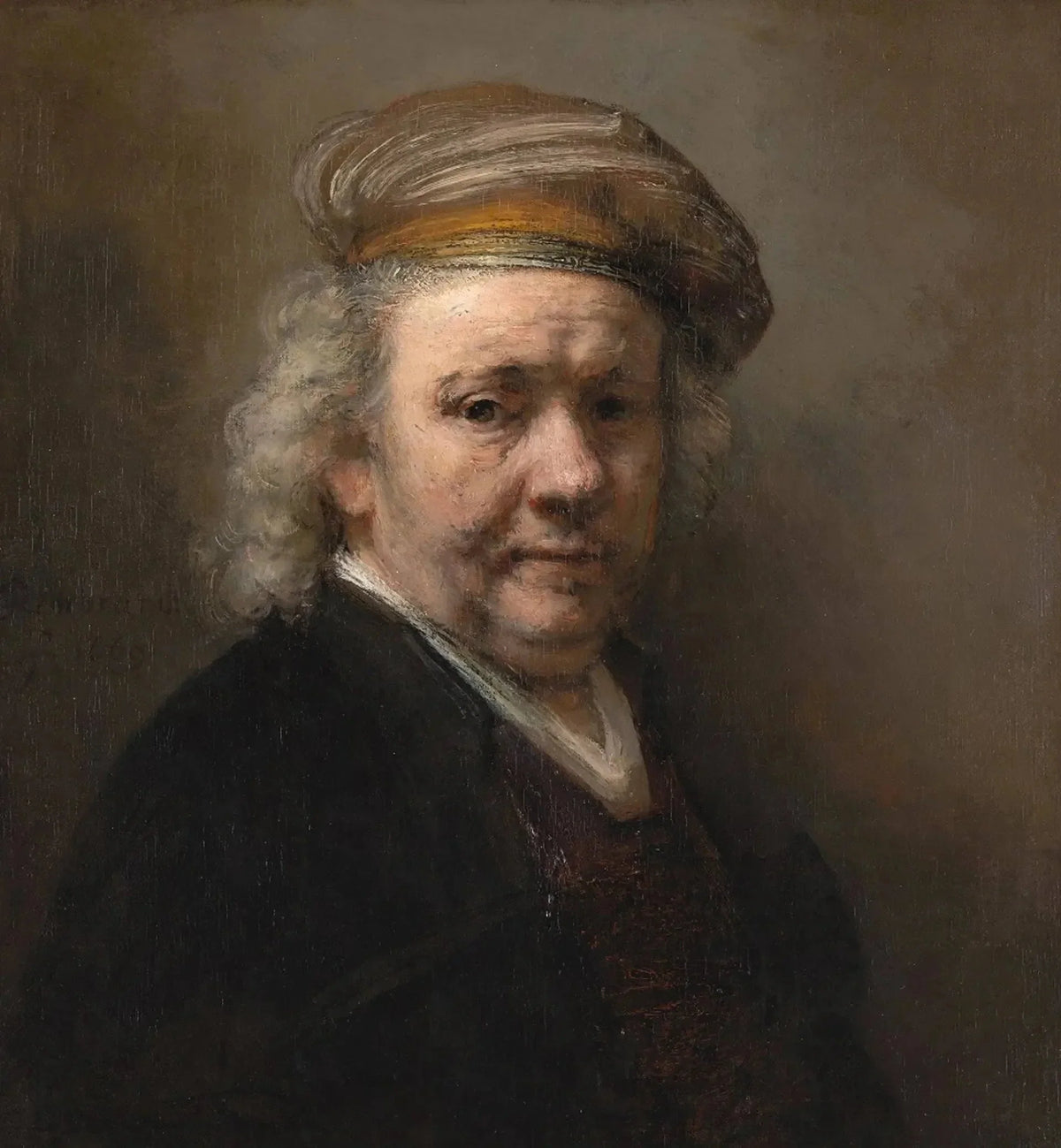 Autoportrait de Rembrandt en 1669, année de sa mort
