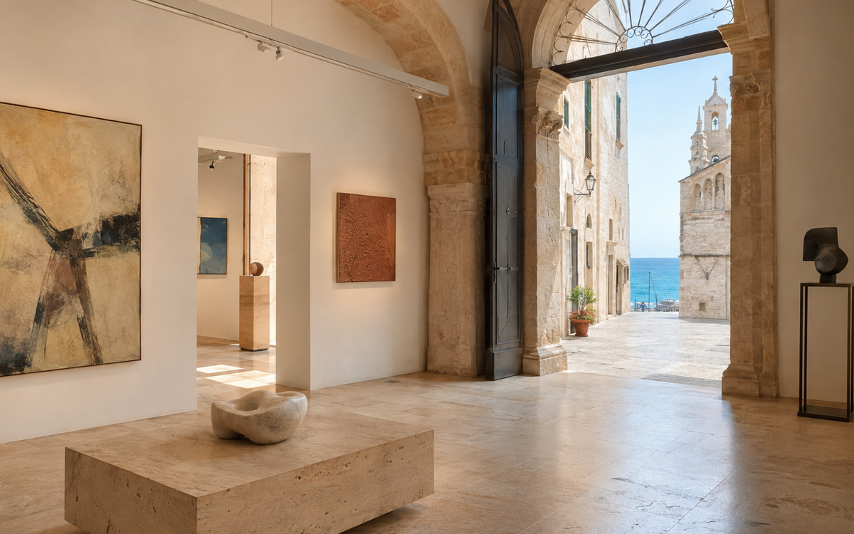 Galeries d’art à Bari entre architecture blanche et mer Adriatique