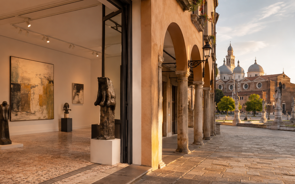 Galeries d’art à Padoue entre galerie contemporaine, arcades et coupoles historiques