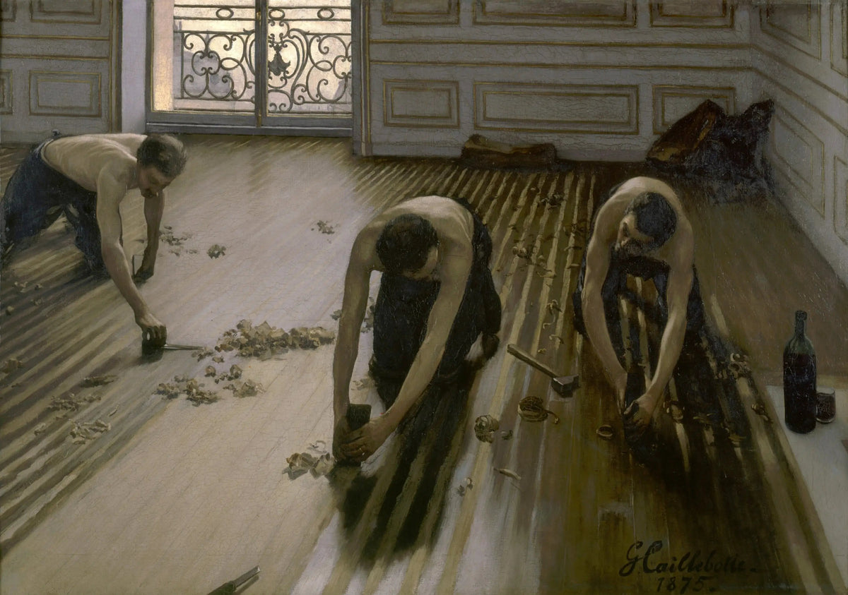 Les Raboteurs de parquet de Gustave Caillebotte, image principale des 100 tableaux du travail et des métiers