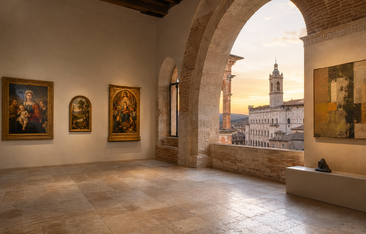 Galeries d’art à Pérouse, palais médiéval et espace d’exposition contemporain