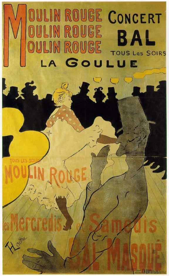 Moulin Rouge : La Goulue, affiche de Toulouse-Lautrec