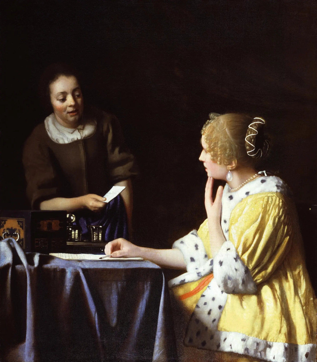 La Maîtresse et la Servante de Vermeer, lettre et suspense