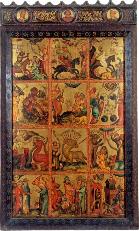 12 scene dell'Apocalisse (triptyque retablo, anta destra, interno) - Maestro Bertram