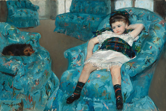 🪑 Ragazza su una poltrona blu – Mary Cassatt (1878)