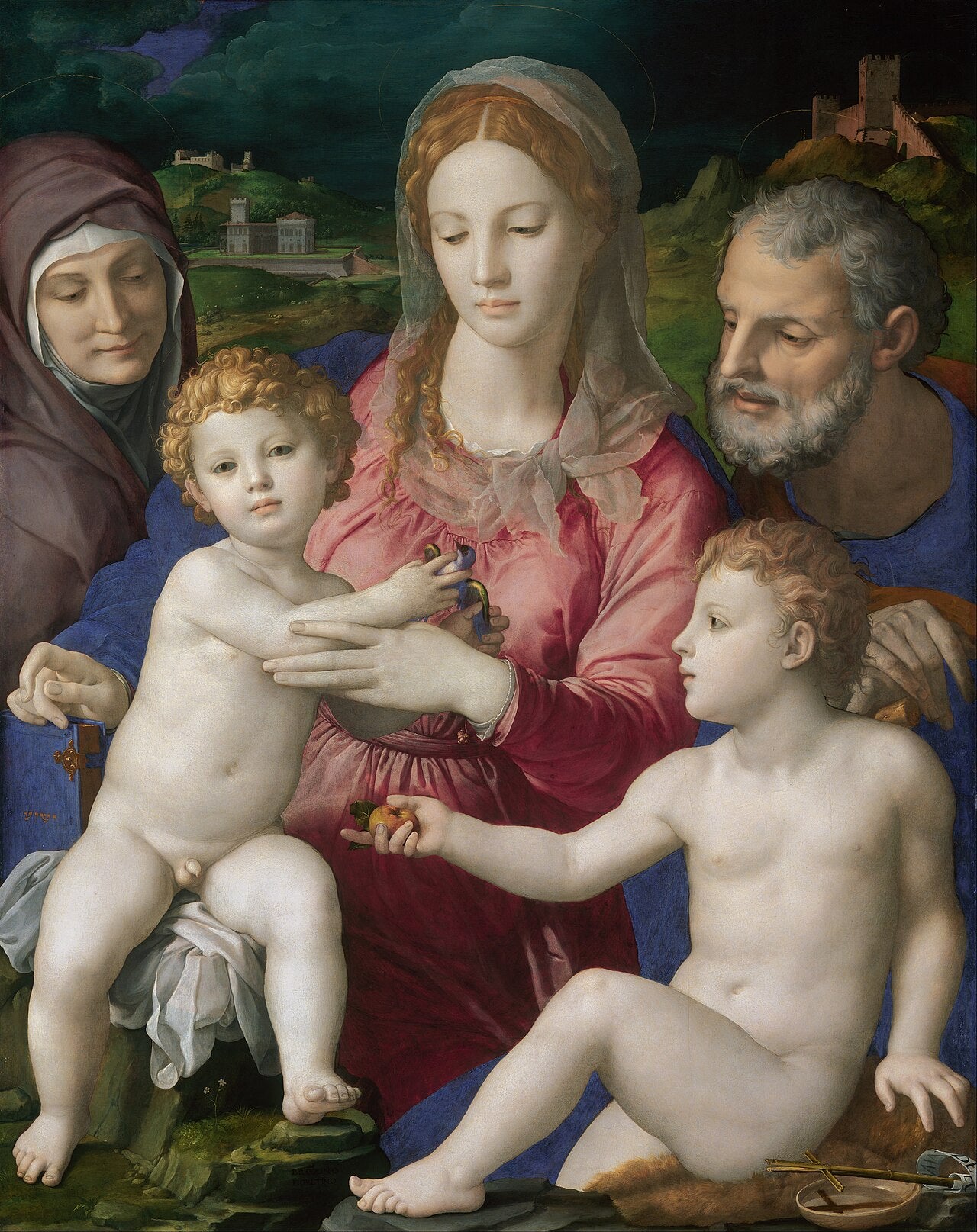 La Sainte Famille avec sainte Anne et saint Jean-Baptiste enfant - Bronzino
