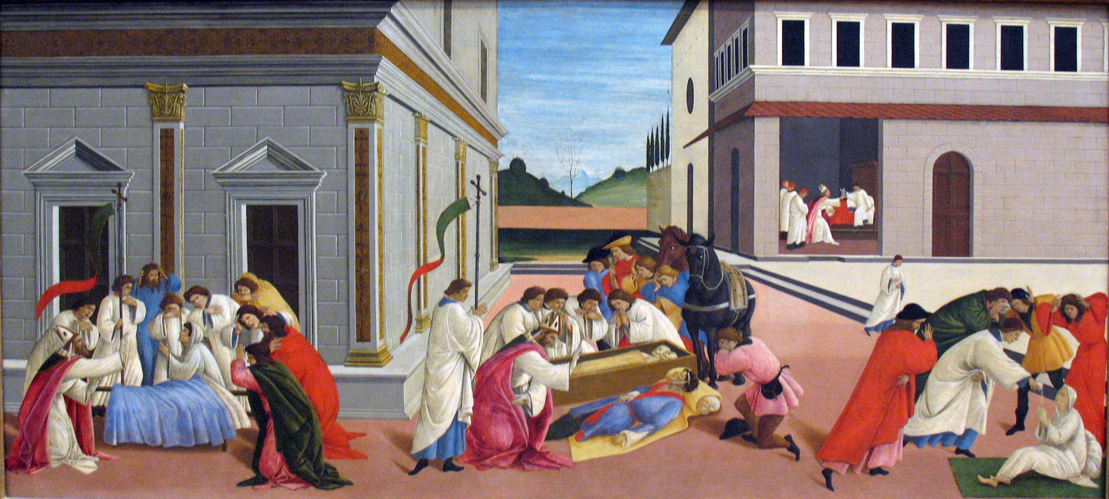 Trois Miracles de Saint Zénobe - Sandro Botticelli