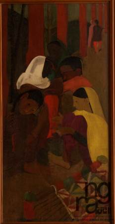 Véranda rouge, Amrita Sher-Gil, 1938, huile sur toile