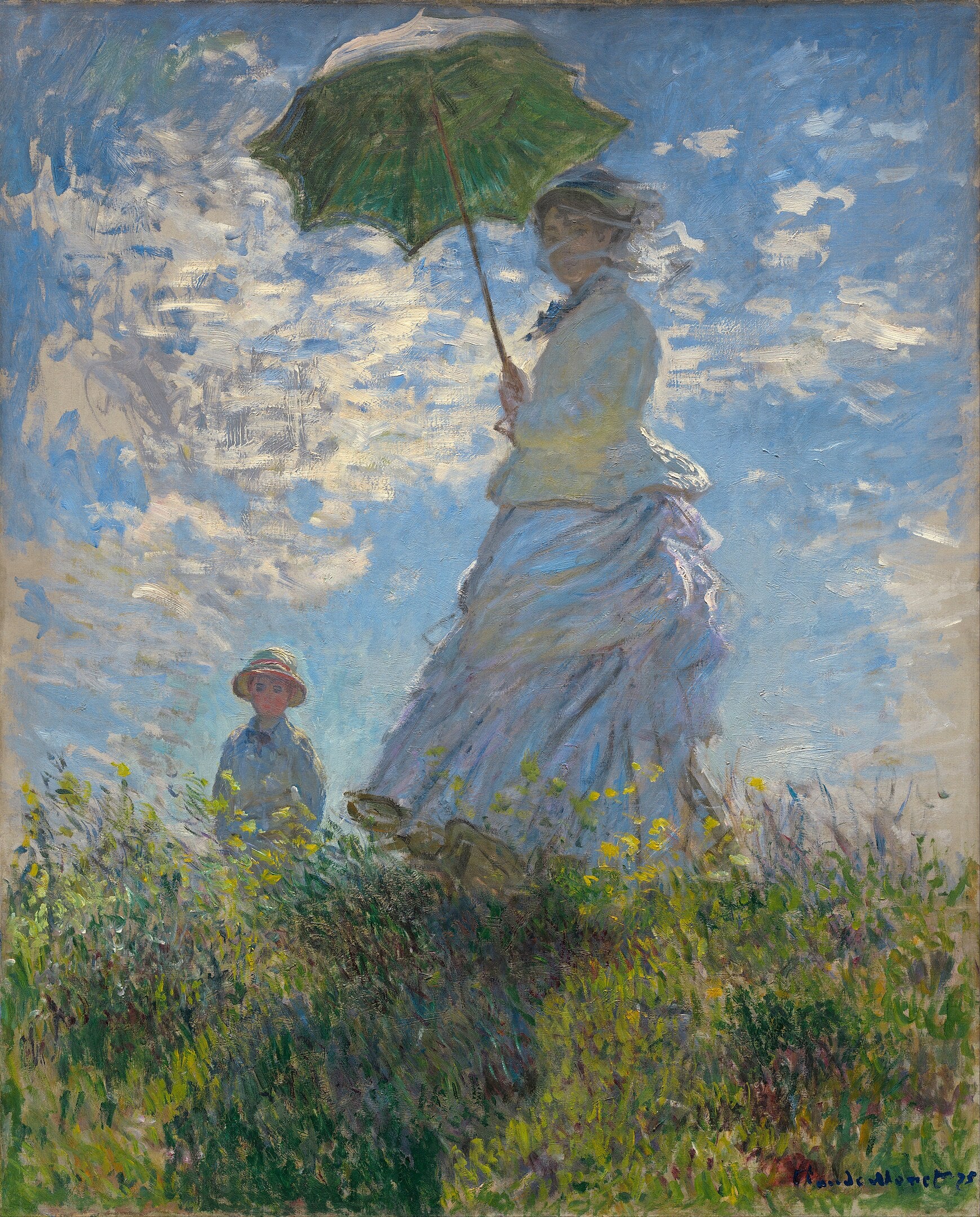 La Donna con l'ombrello — Madame Monet e suo figlio (la passeggiata) - Claude Monet