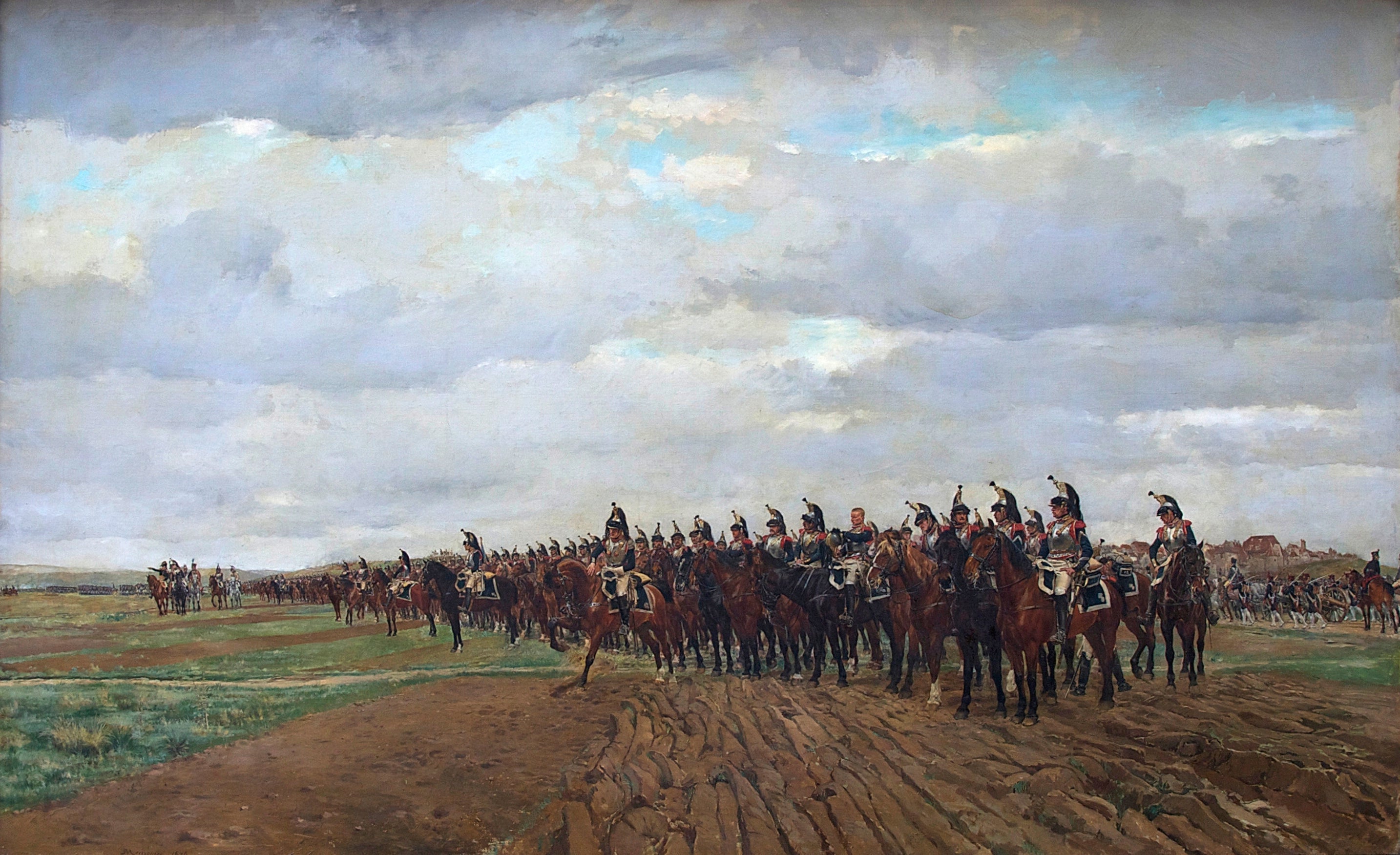 1805, Les Cuirassiers avant la charge - Ernest Meissonier image 1 copie de tableau peinte à la main