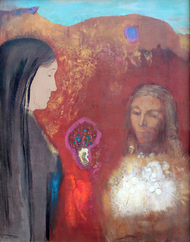 Il Cristo e la Samaritana (Il Mazzo di Fiori Bianchi) - Odilon Redon