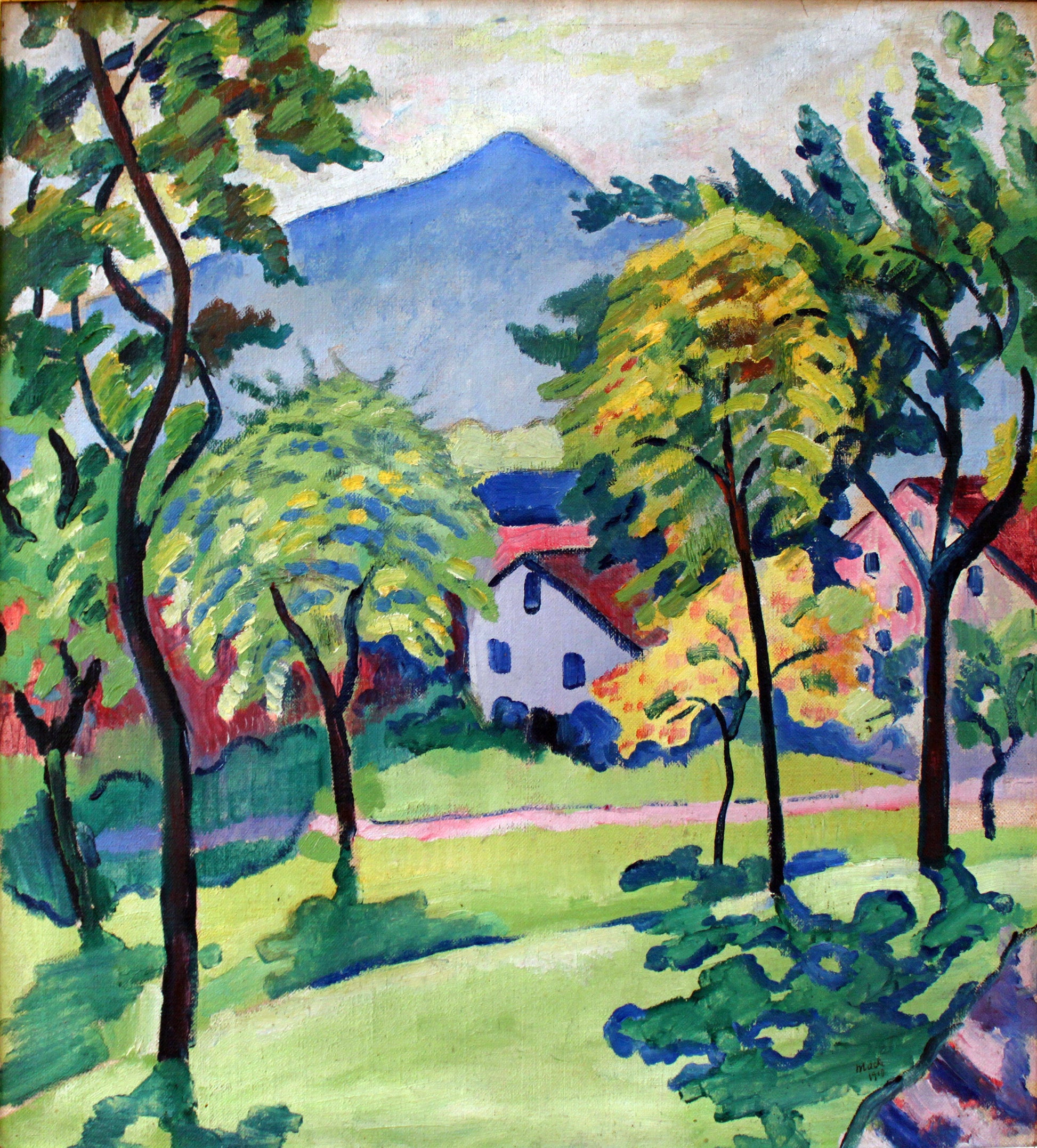 Reproduction du tableau « Paysage du Tegernsee - August Macke » par Alpha Reproduction en peinture à l’huile