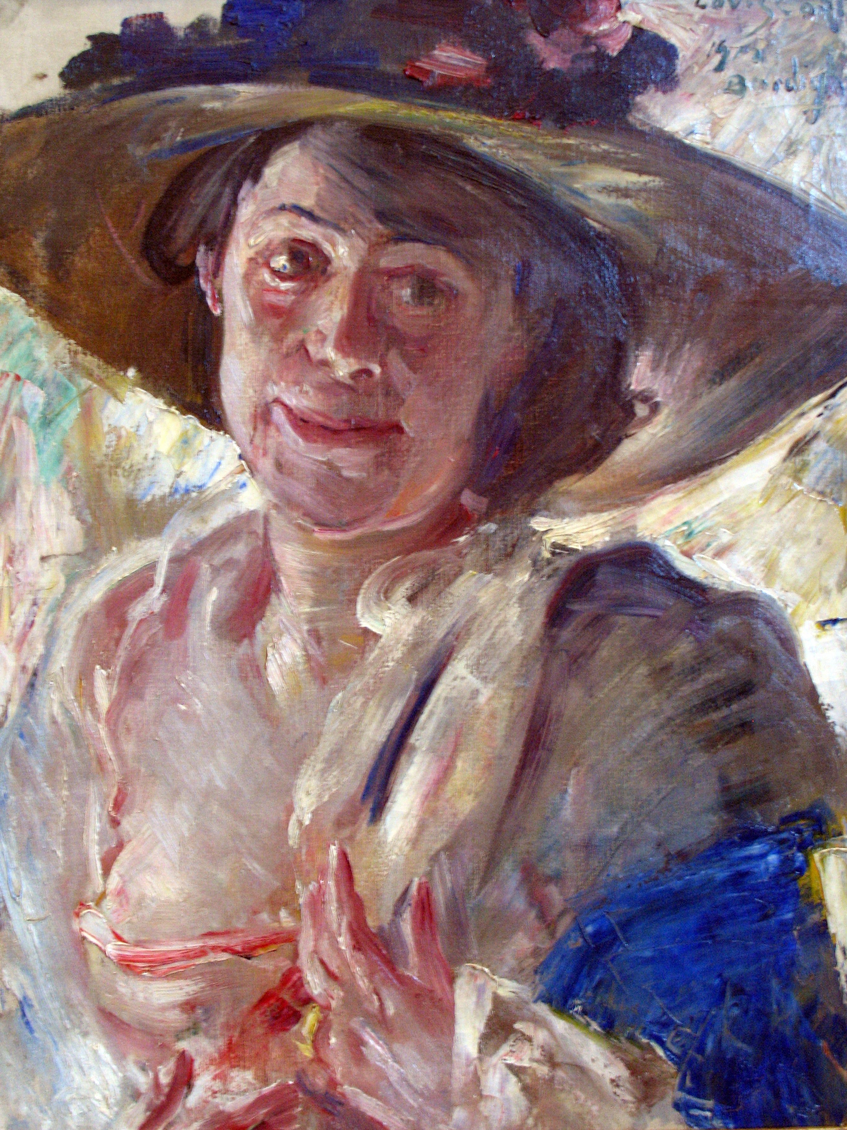 Femme au chapeau orné de roses - Lovis Corinth