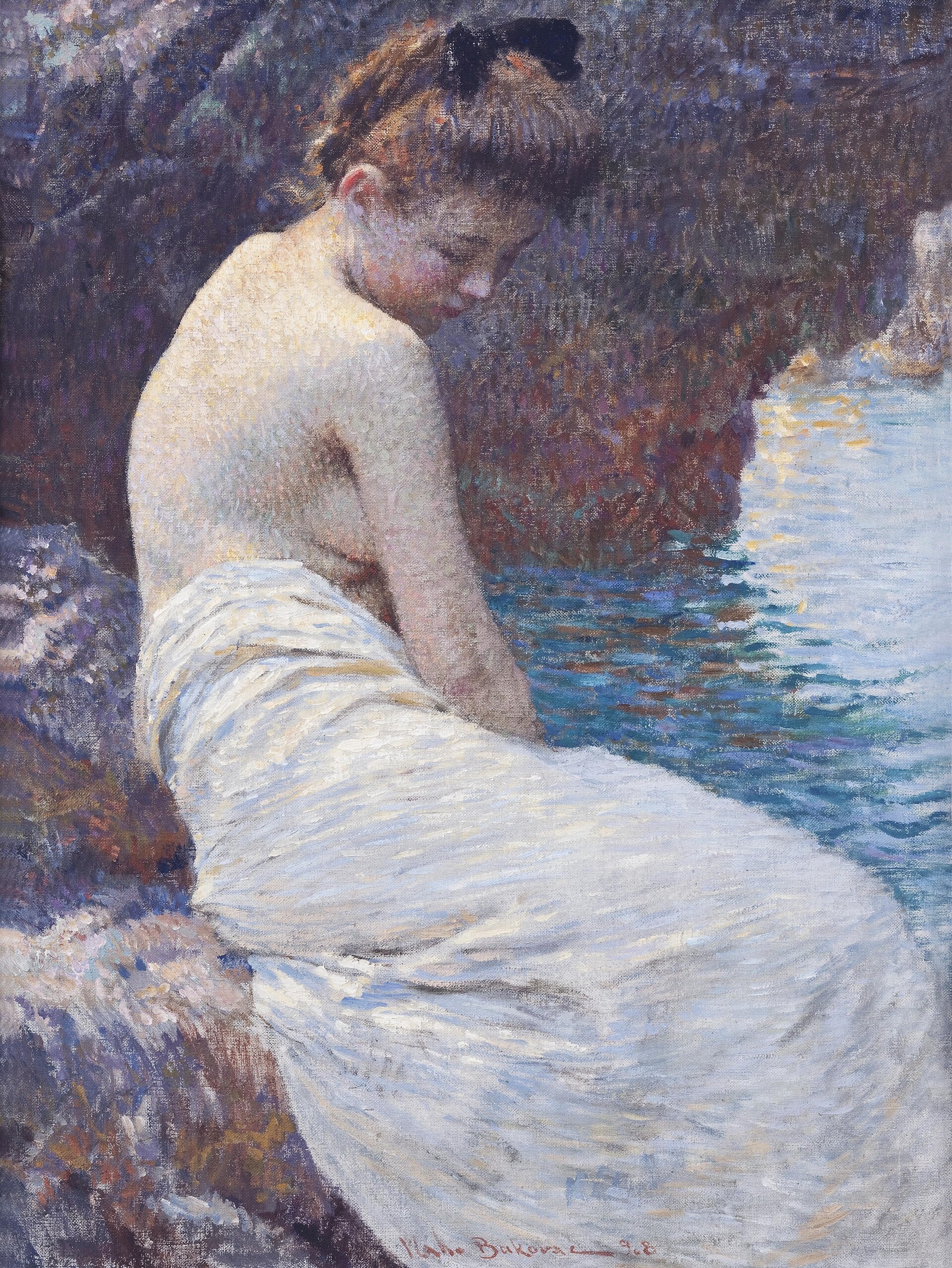 Au bord de l’eau, Vlaho Bukovac, vers 1900, huile sur toile