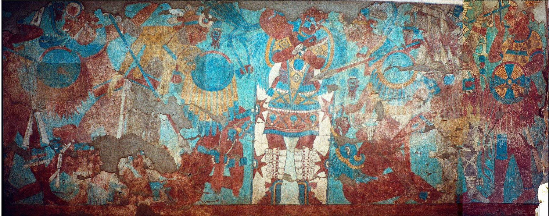 La Fresque de la bataille de Cacaxtla — Artiste mésoaméricain anonyme, peinture murale