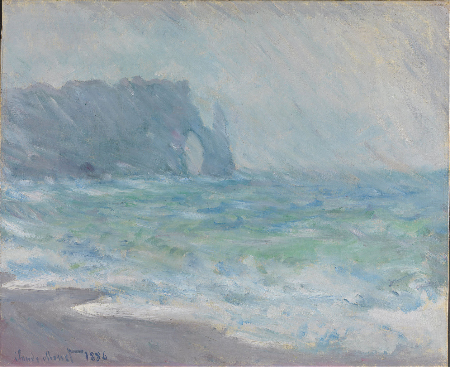 🌧️ Pioggia a Étretat – Claude Monet (1886)