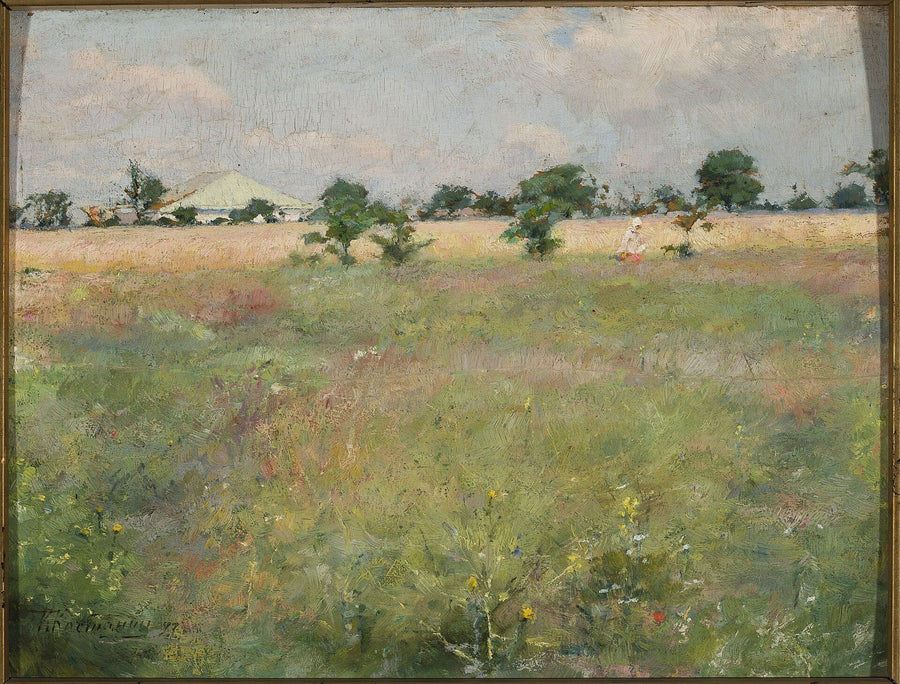 Paysage de campagne avec prairie, Kyriak Kostandi, 1897