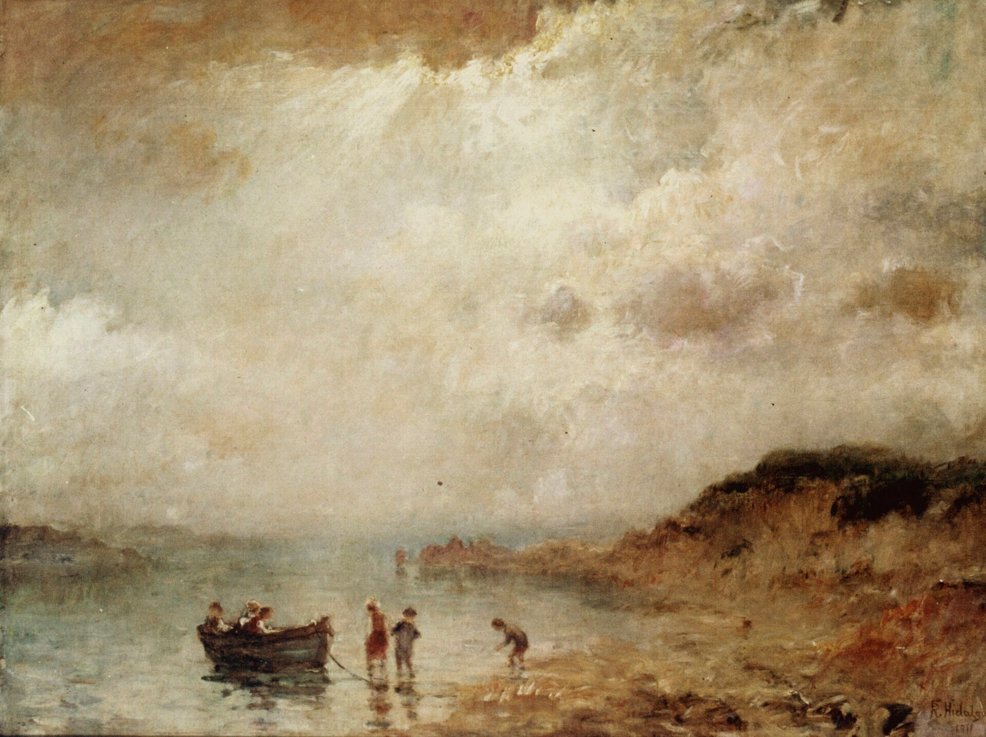 Marine — Félix Resurrección Hidalgo, vers 1890, Huile sur toile