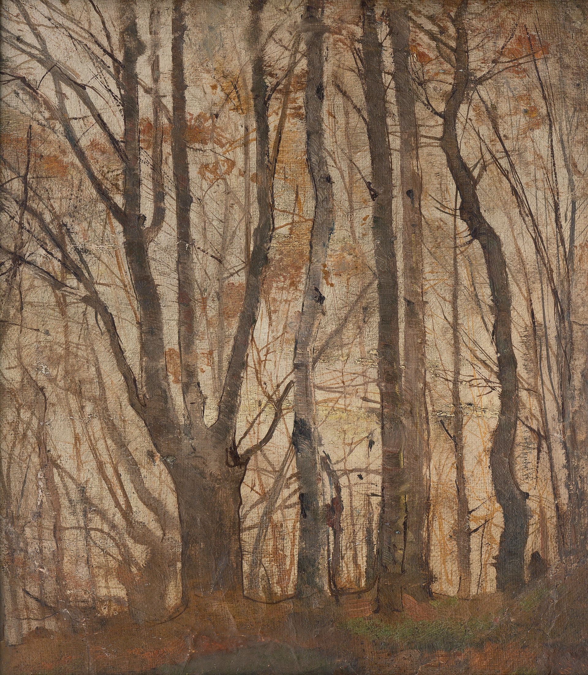 Forêt en automne, László Mednyánszky, 1870