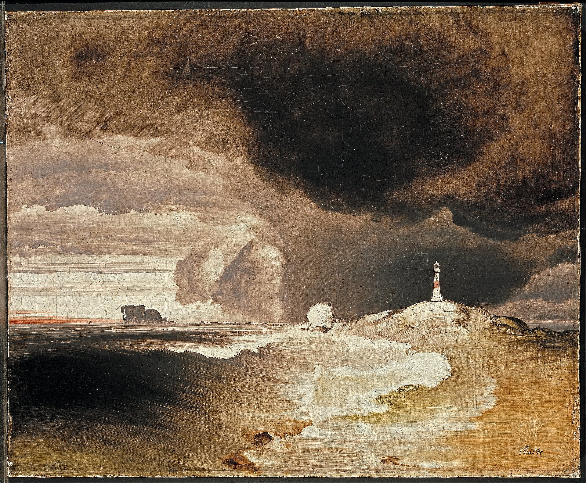 Phare sur la côte norvégienne, Peder Balke, 1855, peinture à l’huile