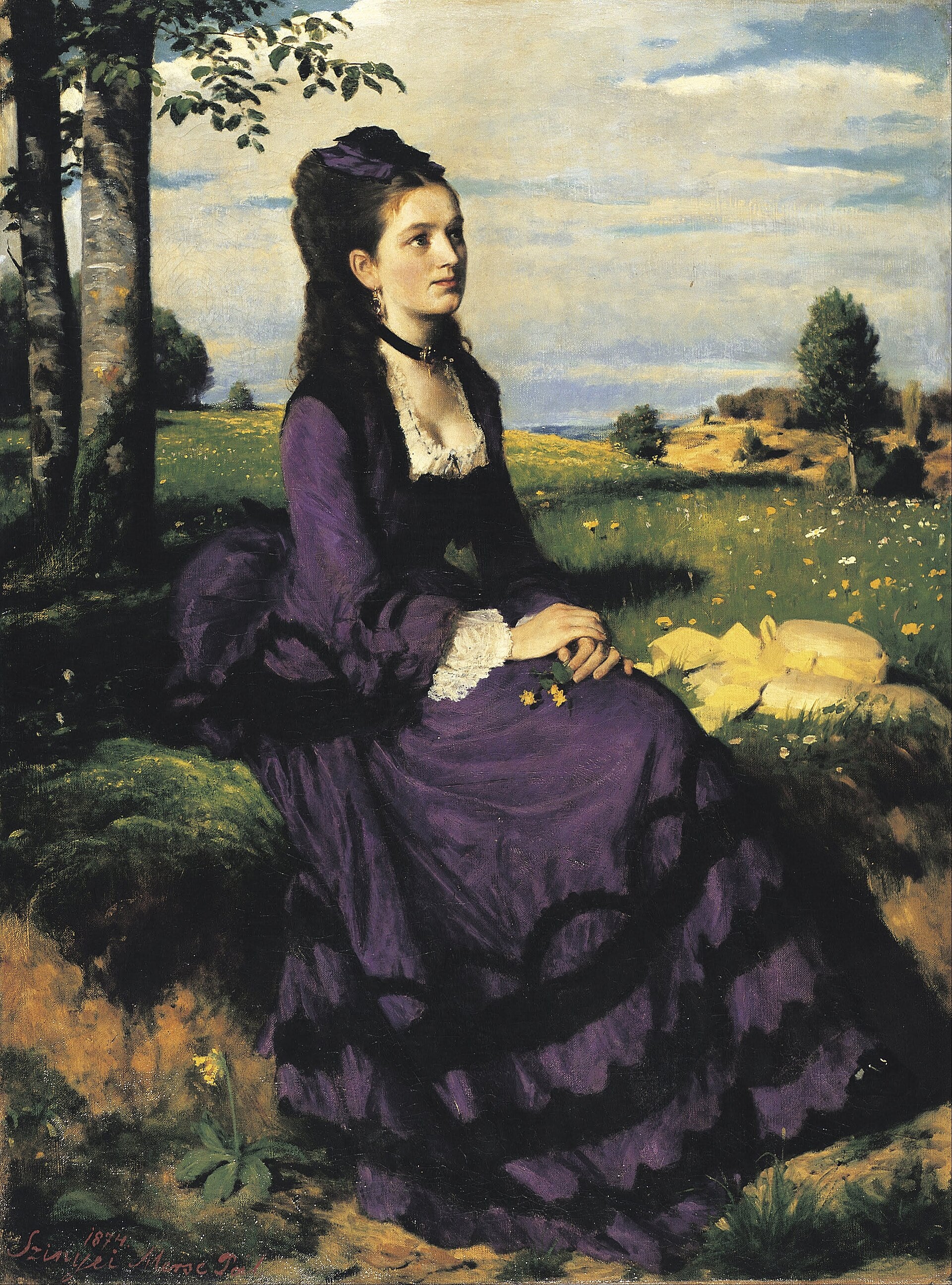 Femme en violet, Pál Szinyei Merse, 1874