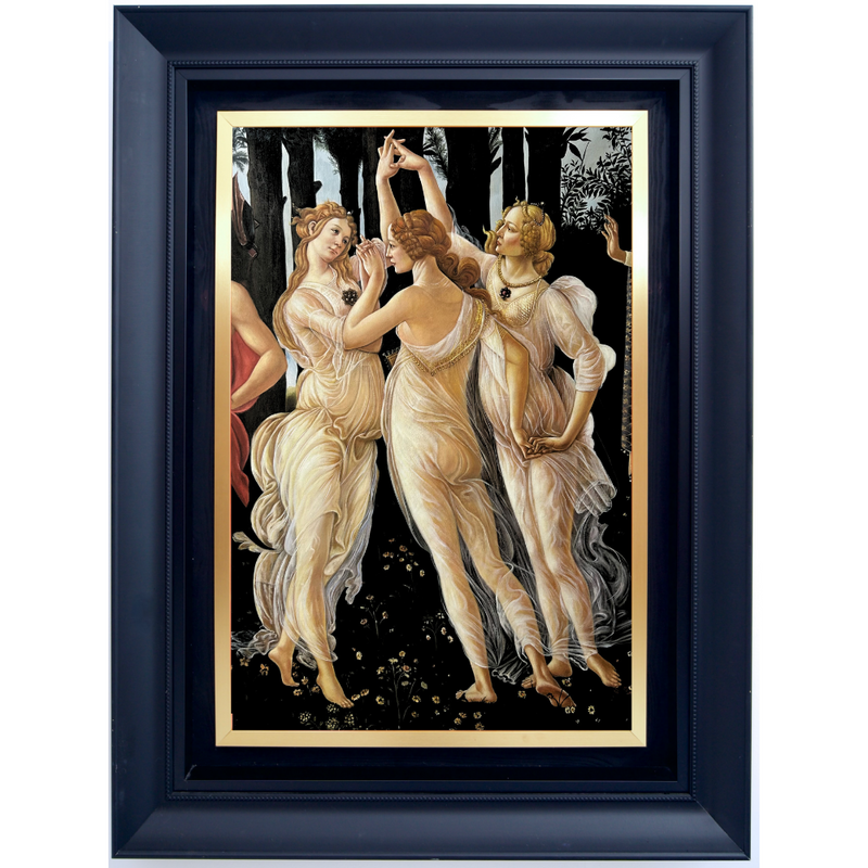 Le tre grazie. Dettaglio di: La primavera – Sandro Botticelli