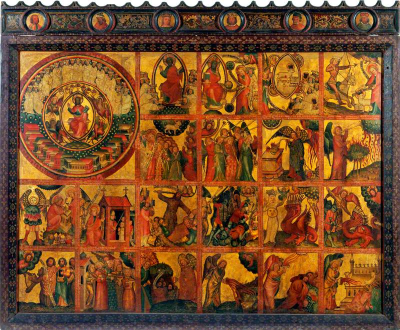 21 scene dell'Apocalisse (triptyque retablo, pannello centrale) - Maestro Bertram